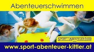 Abenteuerschwimmen Springen  Schwimmen  Tauchen  Wasserspiele Schwimmkurse in Graz [upl. by Nipahc352]