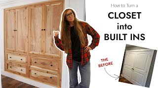 How to Turn a Hallway Closet into Custom Built Ins [upl. by Esinrahc]