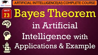 L73 Bayes Theorem in Artificial Intelligence with Applications amp Example  AI Lectures in Hindi [upl. by Eelirrem]