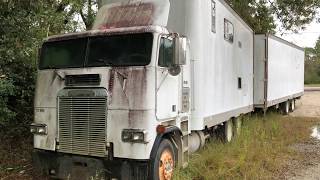 1993 Freightliner Cabover Semi Custom RV wLufkin Pup Tandem WorkTool Trailer Video 1 [upl. by Dame751]