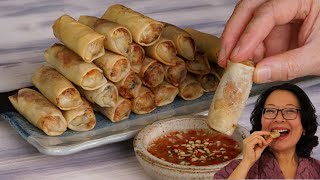 Mini Fried Spring Rolls With Shrimp amp Chicken Crispy Easy Quick to prepare in advance [upl. by Oidale]