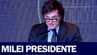 EL DISCURSO DE JAVIER MILEI COMO PRESIDENTE ELECTO quotHoy comienza la reconstrucción de Argentinaquot [upl. by Black]