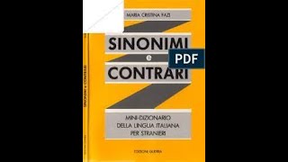 Sinonimi e contrari  Minidizionario della lingua italiana lattera A [upl. by Holder]