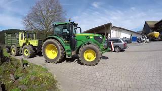 HD GoPro Hero 4  Lets Drive John Deere 6145R und Marchner Güllefass 12 Kubik Teil 1 [upl. by Nnayd]