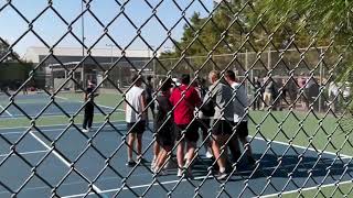 Royce Klucas celebrates Class B tennis title with Waverly teammates [upl. by Akemed]