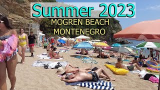 Mogren Beach  Montenegro 2023  walking tour [upl. by Rehtae]