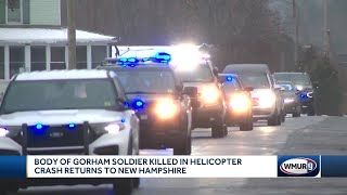 Body of Gorham soldier killed in helicopter crash returns to New Hampshire [upl. by Nirroc]