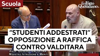 quotStudenti da addestrarequot Valditara cita la Treccani Raffica di interventi dallopposizione [upl. by Earlie614]