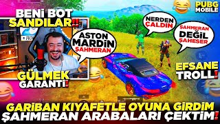 GARİBAN KIYAFETLERLE OYUNA GİRDİM ŞAHESER ARABALARI ÇEKTİM  PUBG MOBİLE TROLL [upl. by Pleione]