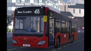 Roblox  Croydon The London Transport game  Route 455 Therapia Lane  West Croydon [upl. by Rakso441]