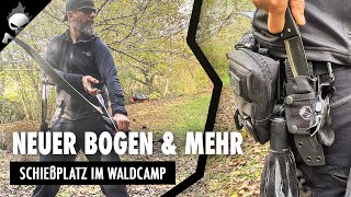 NEUER BOGEN amp ParcourGÜRTEL 🏹 40 Meter Schießplatz im Waldcamp 🏕️ [upl. by Anderea]