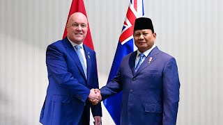 Pertemuan Bilateral Presiden Prabowo dengan PM Selandia Baru Christopher Luxon Lima 15 Nov 2024 [upl. by Serdna]