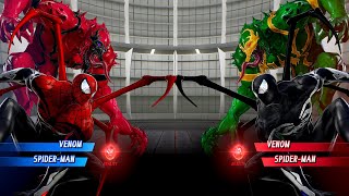 SpiderMan amp Venom vs Black Spiderman amp Green Venom  MARVEL VS CAPCOM INFINITE [upl. by Klinges]