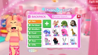 Adopt Me Inventory Tour💗 RICH🤑 Roblox Adopt me [upl. by Kcirderfla]