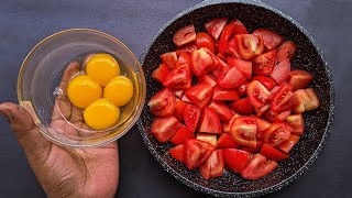 Just add Eggs to Tomato Quick Breakfast in 5 minutes Simple and delicious Recipe [upl. by Murton488]