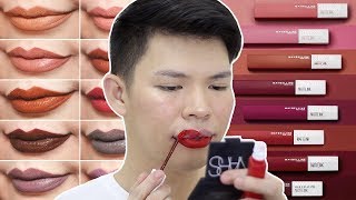 MAYBELLINE SUPERSTAY MATTE INK CITY EDITION REVIEW AND SWATCHES ALL NEW SHADES [upl. by Anerahs]