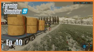 Mountains of Straw in the Snow New Beginnings EP40  Farming Simulator 22 [upl. by Elaval]