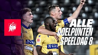 ALLE DOELPUNTEN SPEELDAG 8 👀⚽ Jupiler Pro League hoogtepunten 2324 [upl. by Lasky]