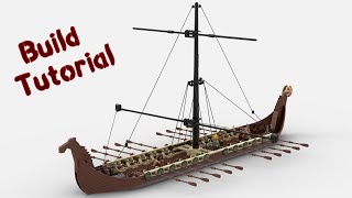 Lego Drakkar Viking Ship BUILD TUTORIAL [upl. by Acireit]