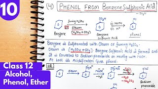 10 Preparation of phenol from Benzen sulphonic acid Diazonium salt and Grignard reagent class12 [upl. by Whitford]