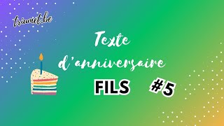 Message danniversaire pour fils【5】🥳 Bon Anniversaire joyeuxanniversaire [upl. by Seel647]