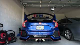 Honda Civic Type R FK8  HKS Legamax Premium Exhaust Cold start pulls and flybys [upl. by Eldin]