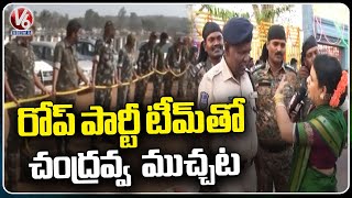 Teenmaar Chandravva Interaction With Rope party Team At Kannepalli Saralamma Temple  V6 News [upl. by Acirahs385]