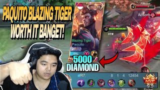 COBAIN SKIN PAQUITO BLAZING TIGER ABIS 5000 DIAMOND WORTH IT BANGET   MOBILE LEGENDS [upl. by Bander]