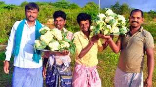 ಗೋಬಿ ಮಂಚೂರಿ ಕಿಲಾಡಿ cooking  village gobi manchuri cooking  cauliflower gobi manchuri  gobi recipe [upl. by Zarah]