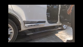 INNOVA CRYSTA GETTING AN AUTOMATIC SIDE FOOTREST INSTALLED AT CAR SONICS HYDERABAD [upl. by Zedecrem559]