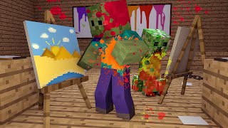 Minecraft Escola Monstro 40  Um Dia de ARTES  Monster School [upl. by Andromache]