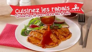 Cuisinez les rabais  recette rapide de côtelettes de porc sauce barbecue fumée [upl. by Enilesoj382]