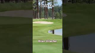 Derek Carr amp Brian Urlacher hitting approach shots into 6th green ⛳️ 🏈 [upl. by Iuq]