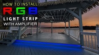 How to Install Color Changing RGB Light Strips requiring RGB Amplifier [upl. by Aihsenal]