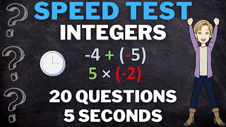 Math Quiz Integers  Addition Subtraction Multiplication Division  MATH SPEED TEST [upl. by Burnie601]