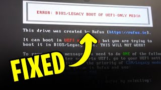 How to Fix Error BIOS Legacy Boot of UEFI Only Media 2024 UPDATE [upl. by Spear]