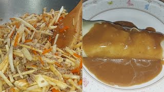 Lumpiang Sariwa Ubod ng Niyog  Fresh Lumpia Recipe  Home Made Egg Wrapper  Mhans Kitchen Atbp [upl. by Nonnairb159]