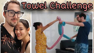 Towel Challenge with Boyfriend Untangled  Impossible  Filipina And Australian Foreigner Couple [upl. by Nekal]