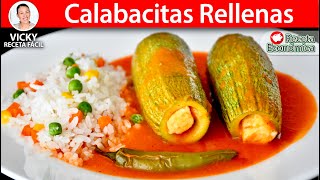 CALABACITAS RELLENAS  Vicky Receta Facil [upl. by Anoit384]