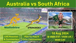 Australia vs South Africa  The Rugby Championship  10 Aug 2024 [upl. by Svensen]