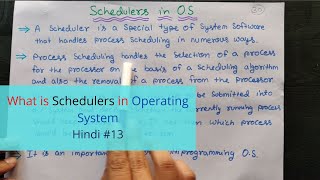 What is a scheduler in operating system Hindi OS tutorial 13 [upl. by Meehsar860]