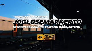 Kedatangan Kereta Api Joglosemarkerto di Stasiun Semarang Tawang Bank Jateng  Gambang Semarang 4K [upl. by Rochus]