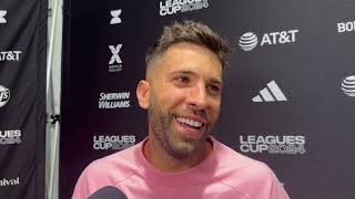 MESSI e Inter Miami Jordi Alba declara sobre su RECORD 4 ASISTENCIAS tras triunfo vs Toronto [upl. by Ahseem]