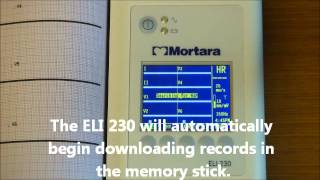 ECG Inteligente Mortara Eli 230  Descarga de estudios a USBwmv [upl. by Sarajane]