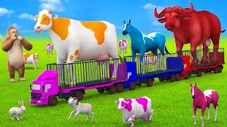 Color Cows Crocodiles and Horse Farm Adventures Farm Animals Comedy Video Collection 3D Cartoons [upl. by Anaik511]