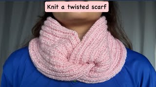 How to knit a 2row pattern twisted scarf  VGYS [upl. by Adolf]