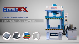 FRP Manhole Cover Moulding Machine  SMCDMCFRP Moulding Machine  150 Tons  MechEX India [upl. by Cicenia]