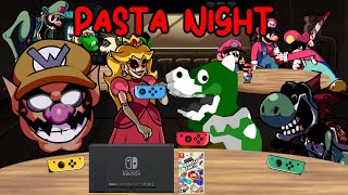 FNF Pasta Night but Wario Apparition Horror Peach YCBU Bowser amp Y0SH sing it [upl. by Liagabba]