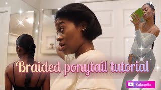 Braided Ponytail  Tutorial  On Short hair [upl. by Moreville]