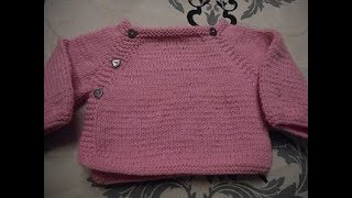 tuto tricot brassière raglan bébé parti 1 [upl. by Wexler]